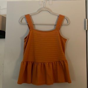 A.n.a Orange Peplum Sleeveless Top